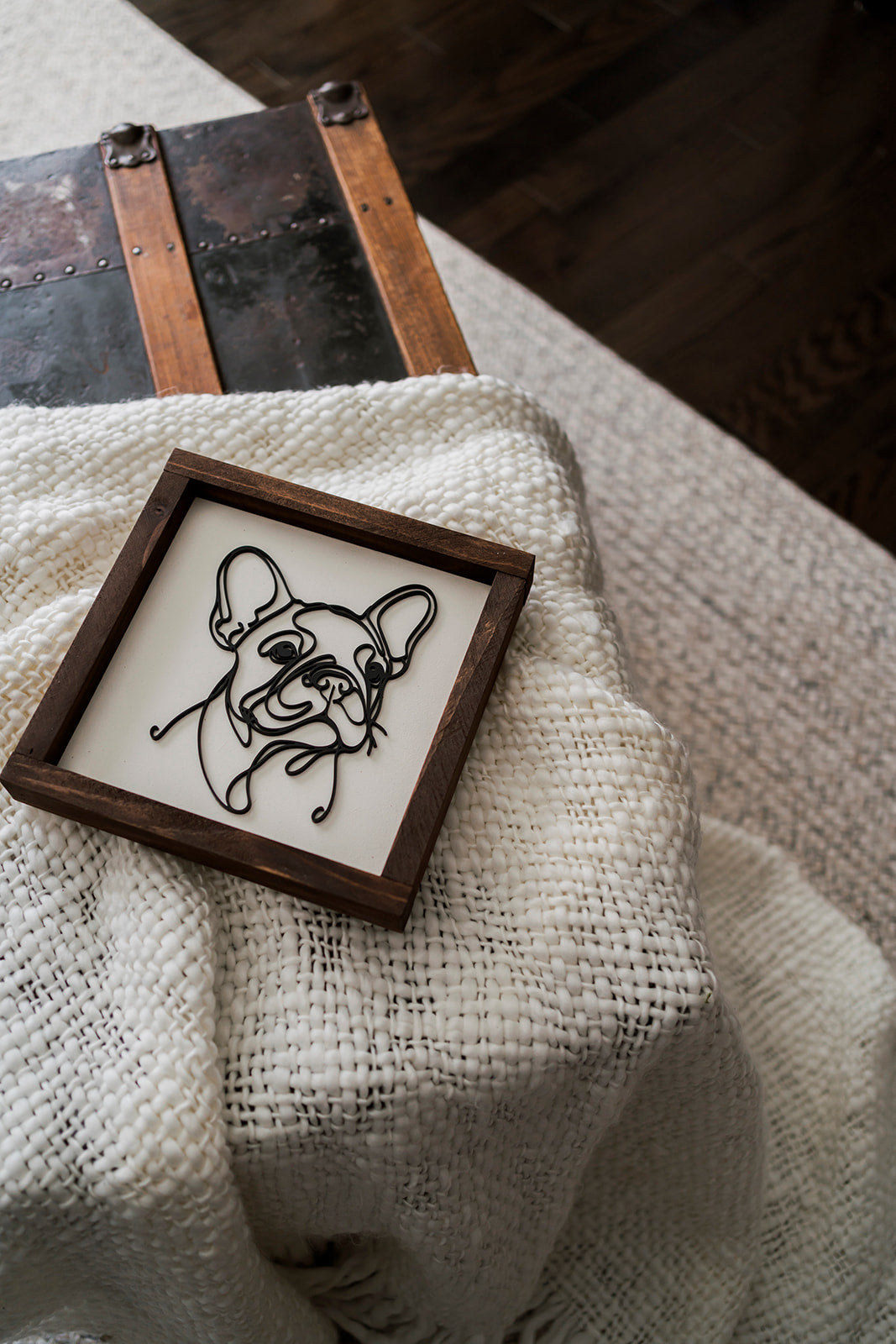 Dog Line Art Framed Sign