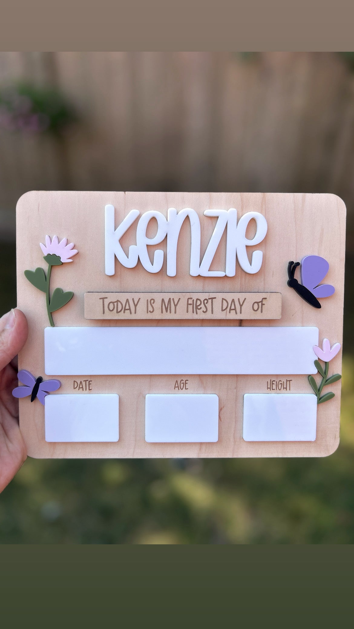 Wildflower and Butterfly First and Last Day Reusable Board