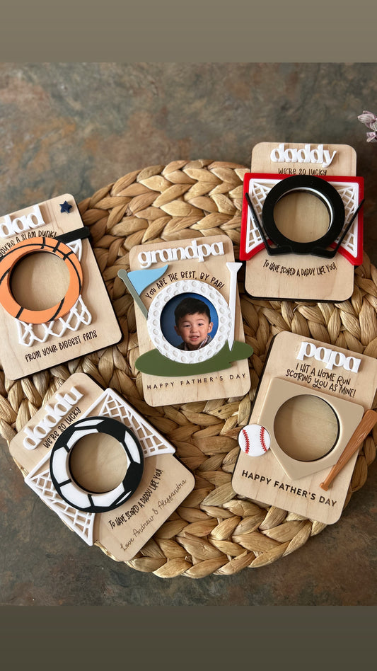 Sports Themed Photo Frame for Dad or Grandpa