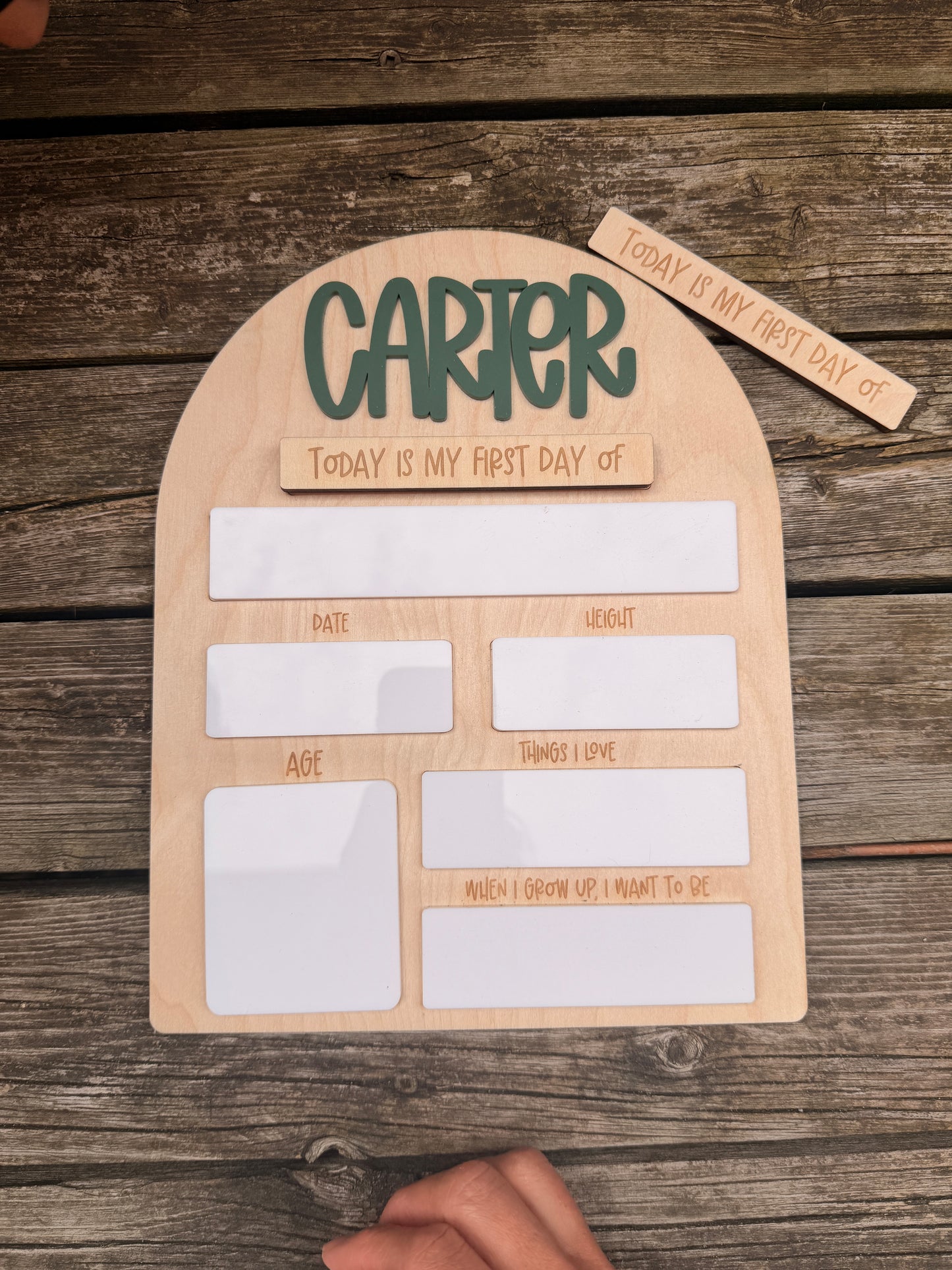 Classic style dome First Day/Last Day of school reusable board