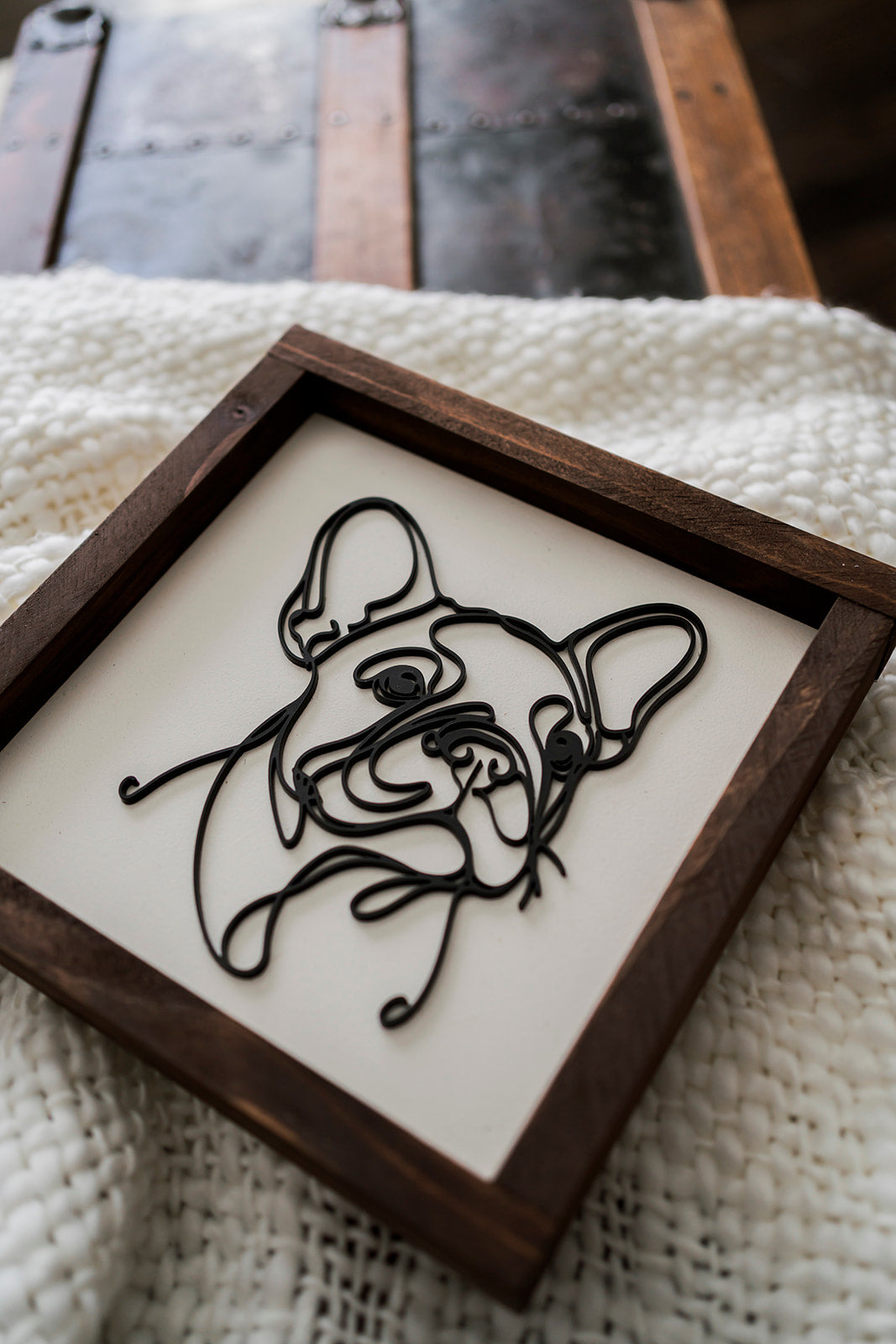 Dog Line Art Framed Sign