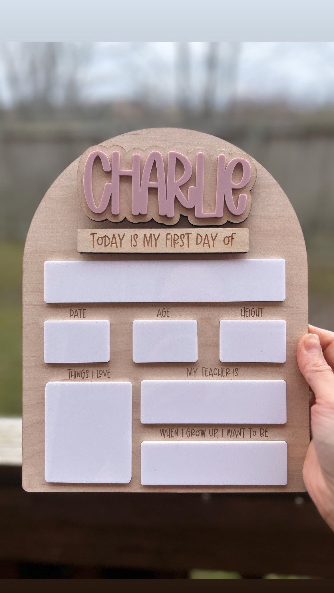 Classic style dome First Day/Last Day of school reusable board