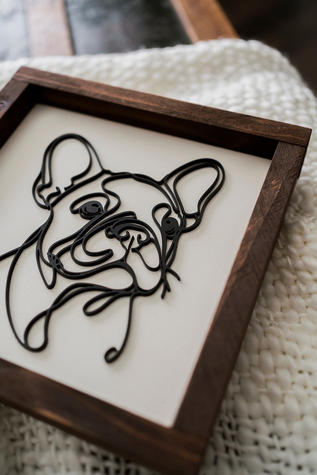 Dog Line Art Framed Sign