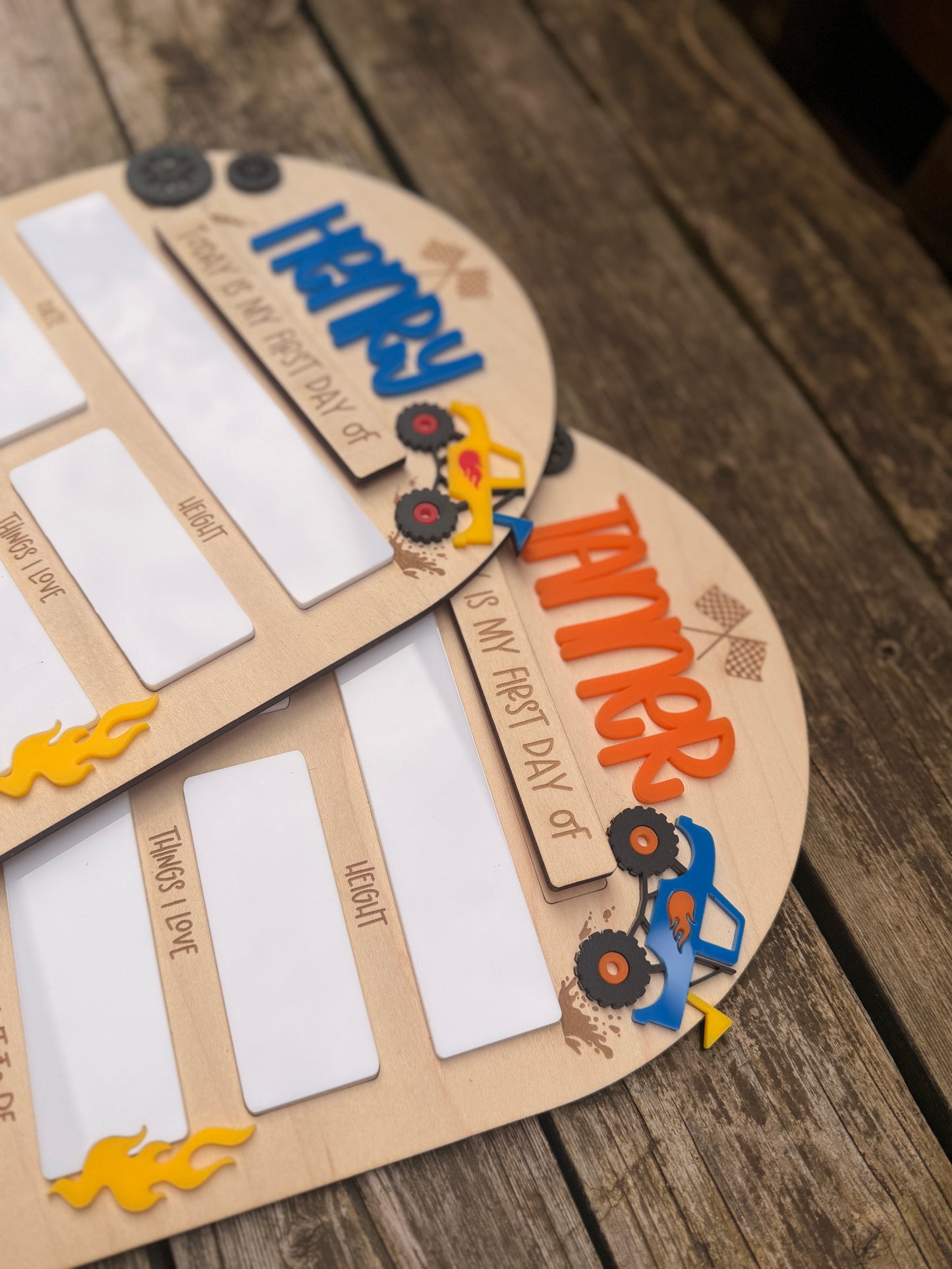 Personalized Monster Truck First & Last Day of School Sign